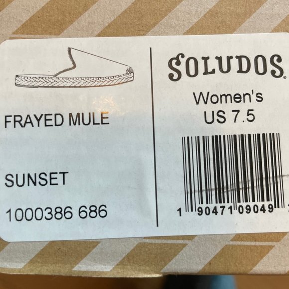 Soludos Frayed Mule Espadrille - Size 7 1/2 - Coral - Picture 5 of 5